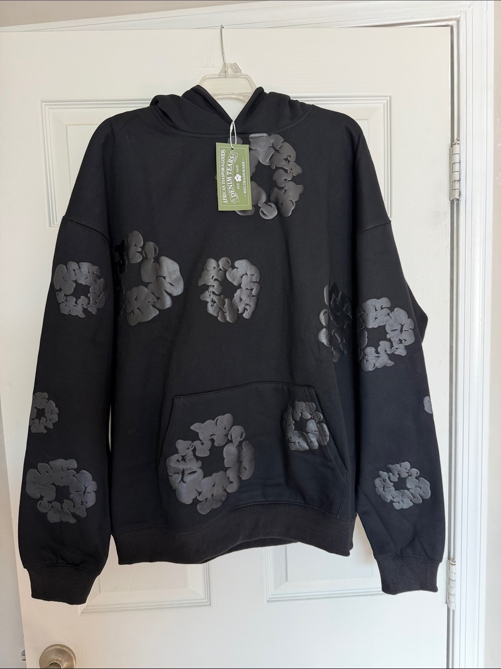 Men's Denim Tears Black Monocrome Hoodie